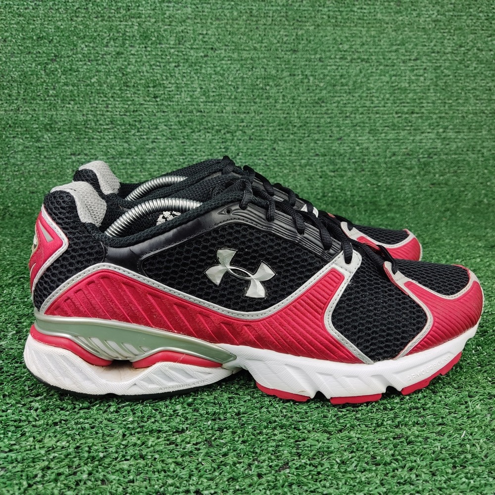 Under Armour Running Shoes Mens 11 Red Black Cartilage 1201533-062 Mesh Sneakers
